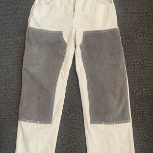 Rudy Jude utilities. Size 3. Neutral Two-Tone Work Pants with Knee Panels.